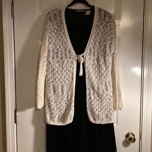 Lucky Brand Eyelet Cardigan Cream Color Size Large